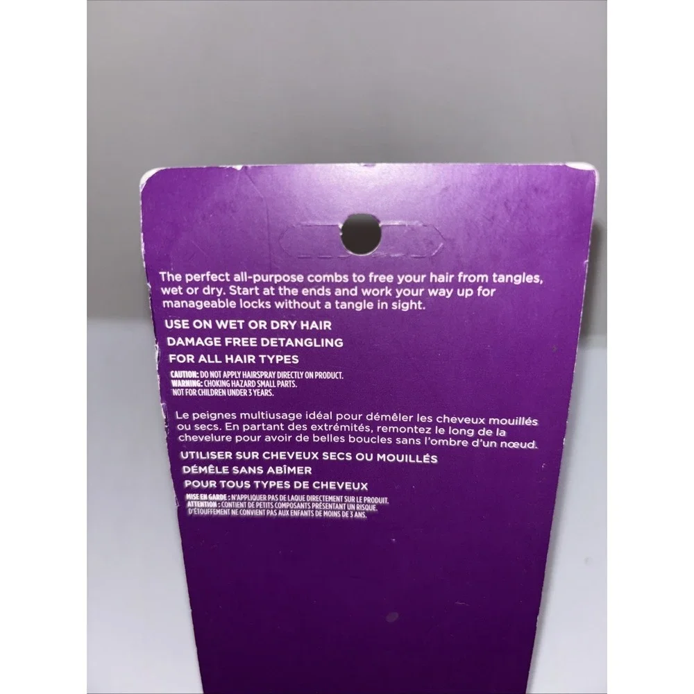 Goody Assorted Detangling Hair Combs Package of 6 Wet Dry New SEALED